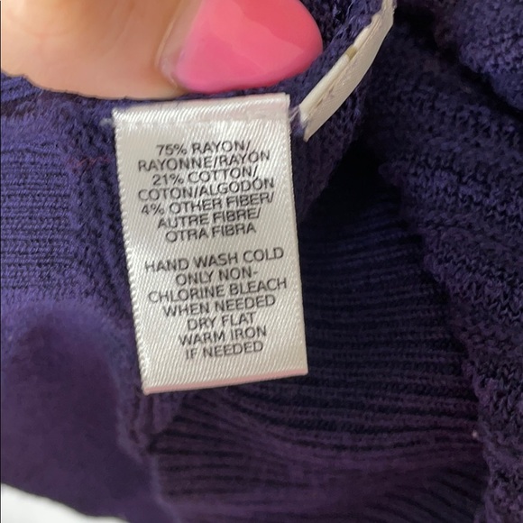 Loft Navy Knit Scoop Neck Sweater - Picture 6 of 9